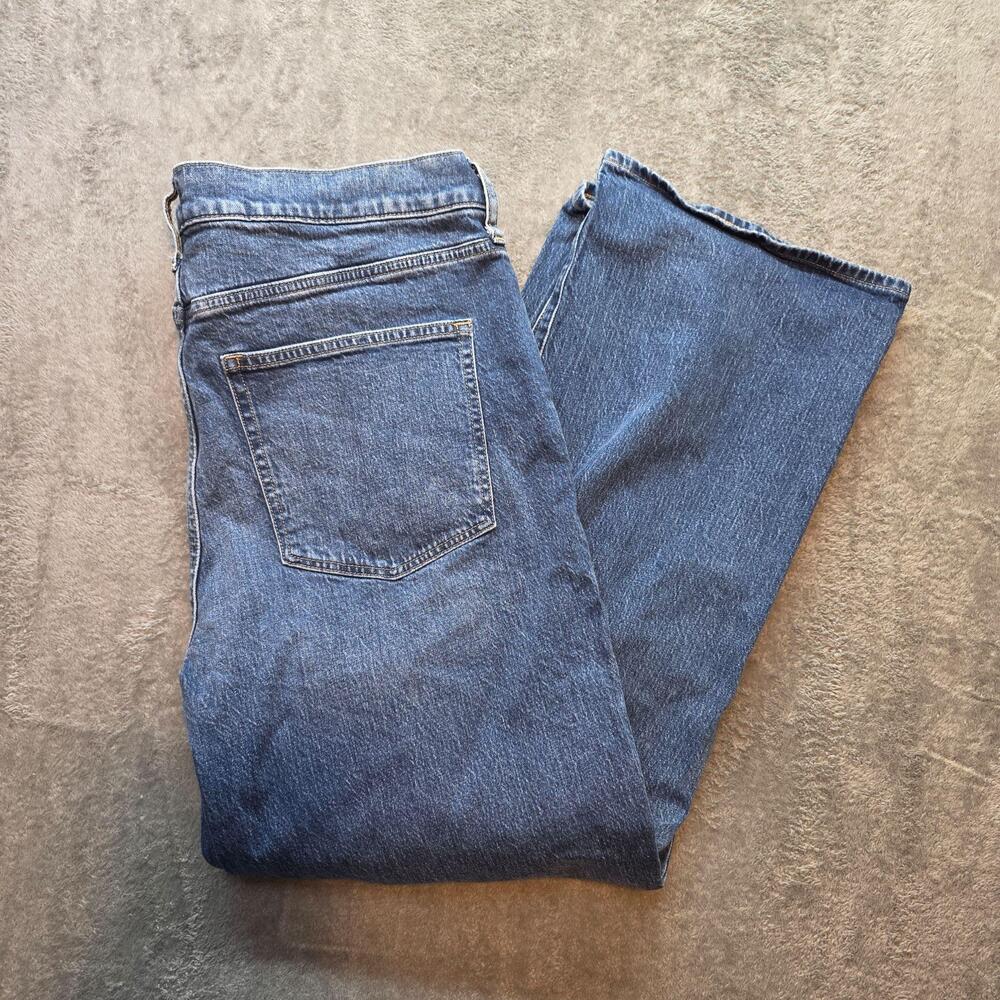 J.Crew Slim Wide Leg Jeans Womens 32 Blue Medium Wash High Rise Stretch Denim